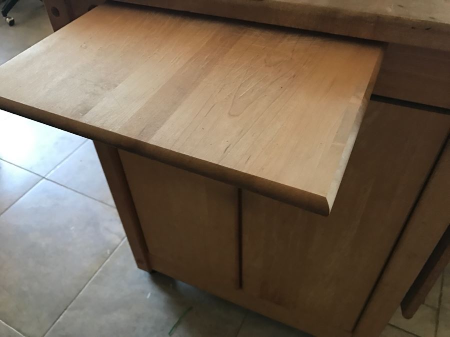 LAST MINUTE ADD - Wooden Rolling Island With Cutting Boards [Photo 4]