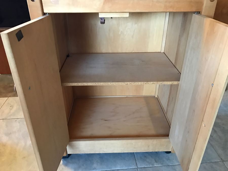 LAST MINUTE ADD - Wooden Rolling Island With Cutting Boards [Photo 5]