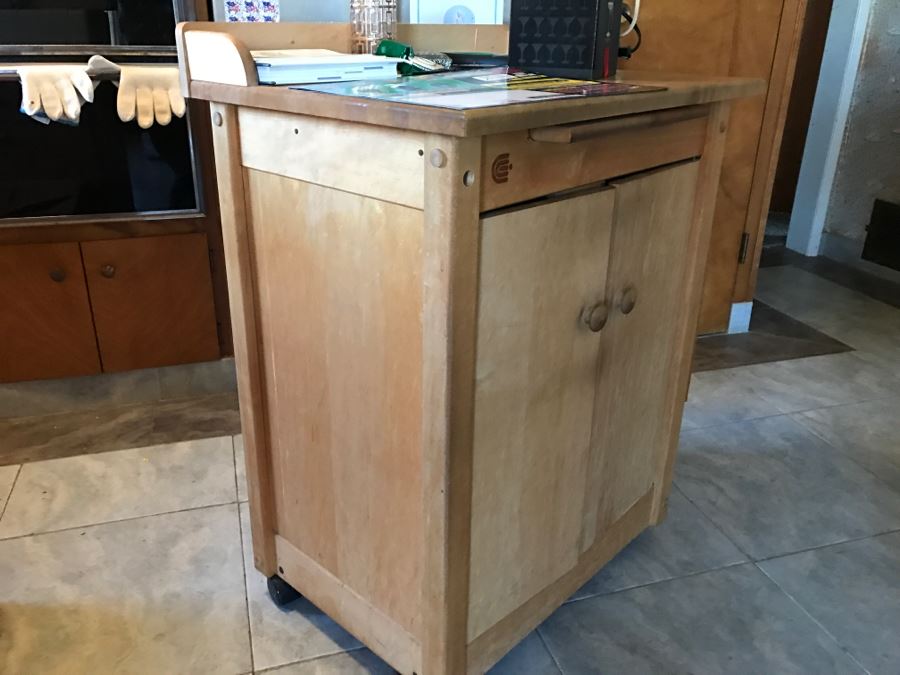 LAST MINUTE ADD - Wooden Rolling Island With Cutting Boards [Photo 8]