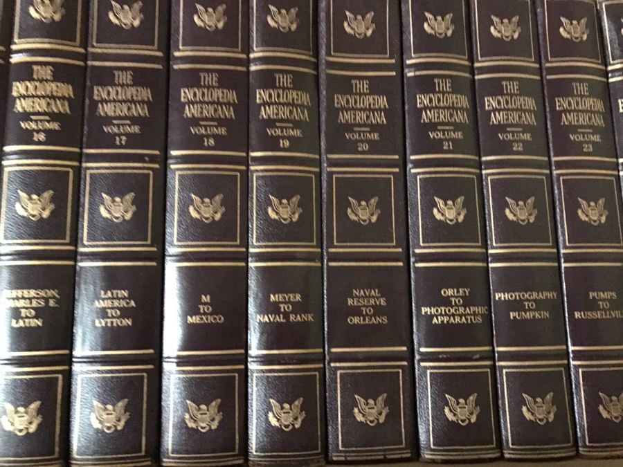 LAST MINUTE ADD - The Encyclopedia Americana 30 Volume Set With Annuals From 1950-1976 [Photo 3]