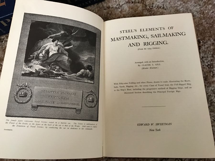 LAST MINUTE ADD - Pair Of Books: Piloting, Seamanship And Small Boat Handling By Chapman + Steel's Elements Of Mastmaking, Sailmaking And Rigging