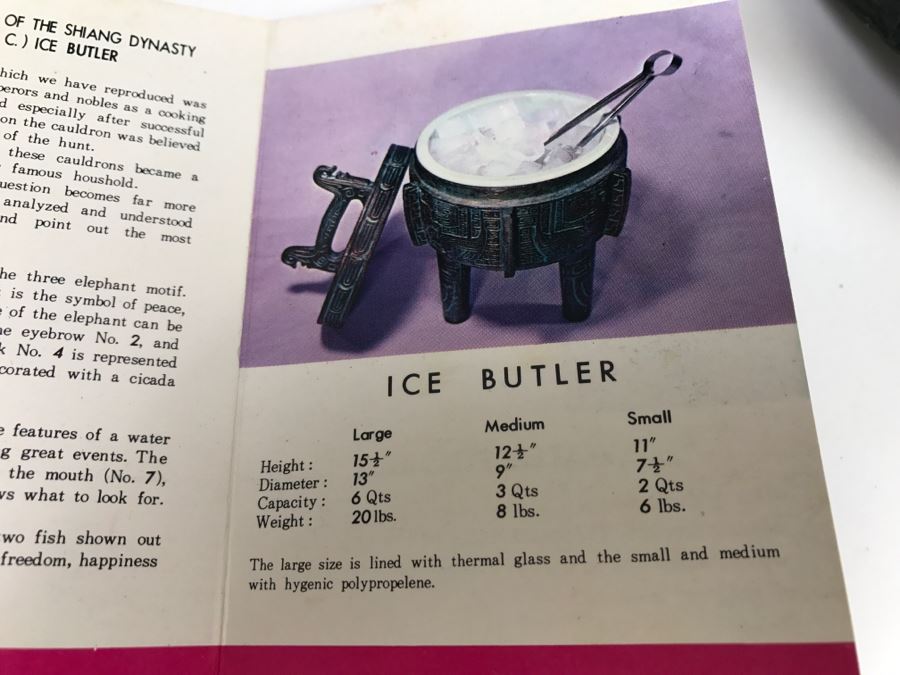 Vintage Ice Bucket Butler Reproduction Of The Shiang Dynasty Urn Used By Chinese Emperors And Nobles By Getz Bros & Co [Photo 3]