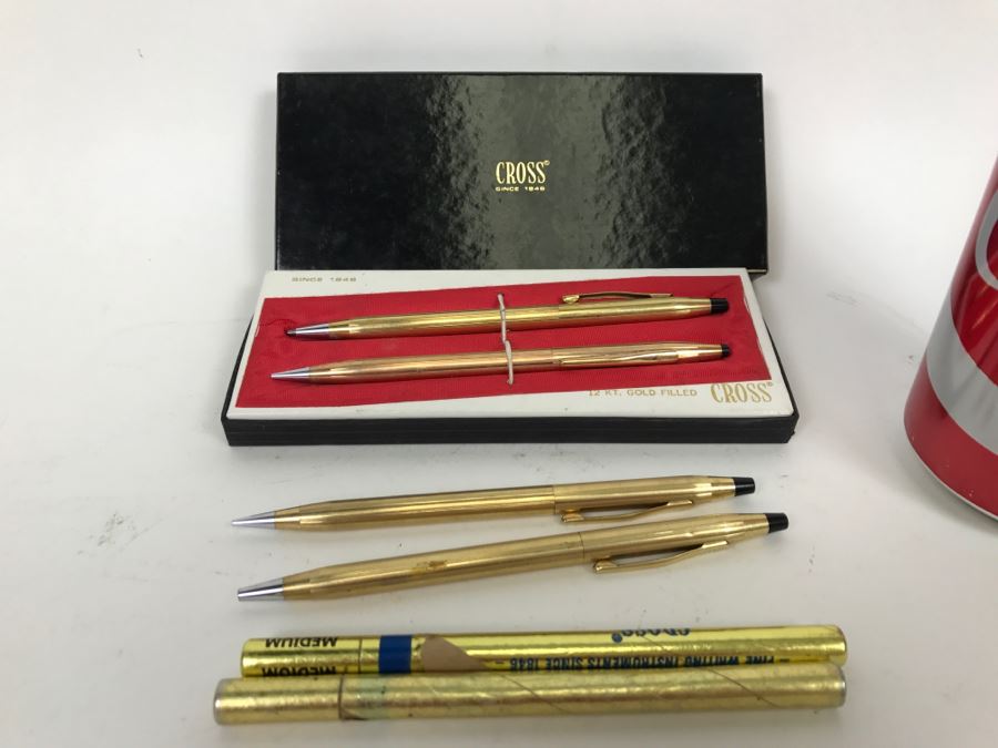 Set Of CROSS Gold Filled Pens And Pencils [Photo 1]