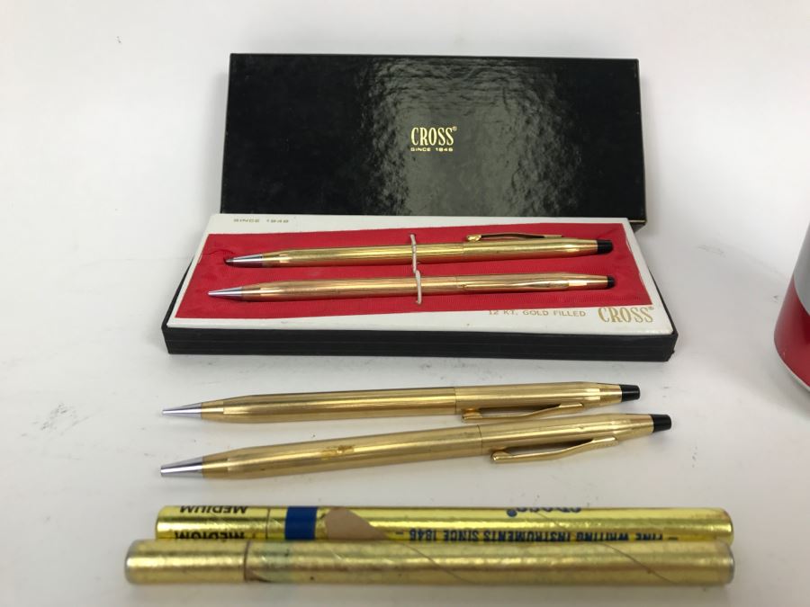 Set Of CROSS Gold Filled Pens And Pencils [Photo 2]
