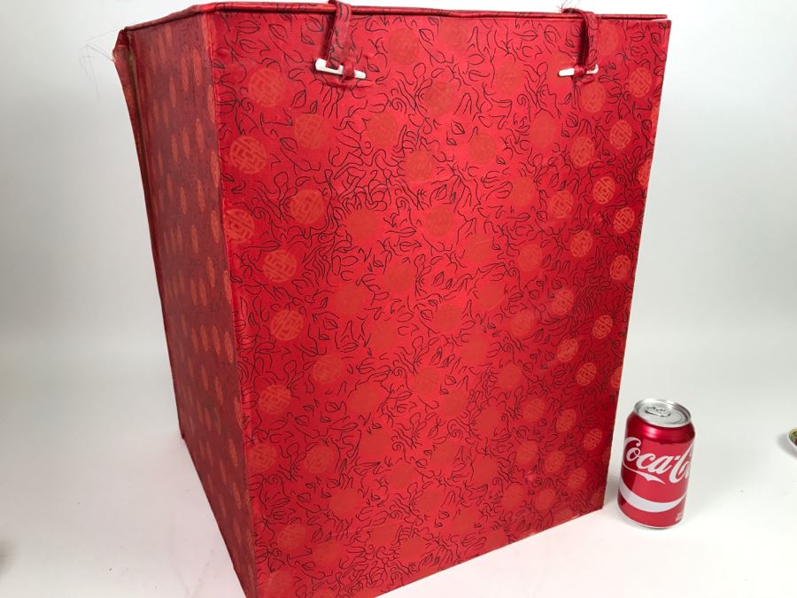 Large Chinese Blue White And Gold Vase With Stand And Silk Box Retailed For $1,650 [Photo 7]