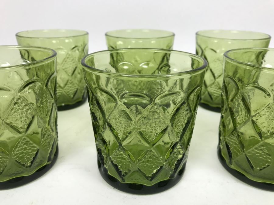 Set Of 9 Vintage Green Tumbler Glasses [Photo 3]