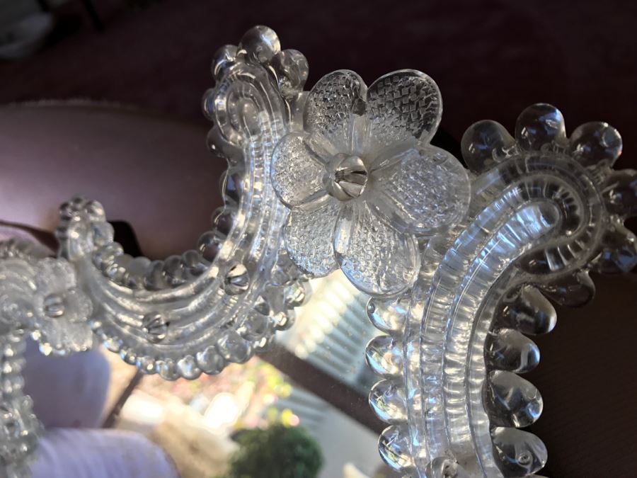 JUST ADDED - Large Venetian Vanity Table Mirror With Swing Arm Stand [Photo 6]