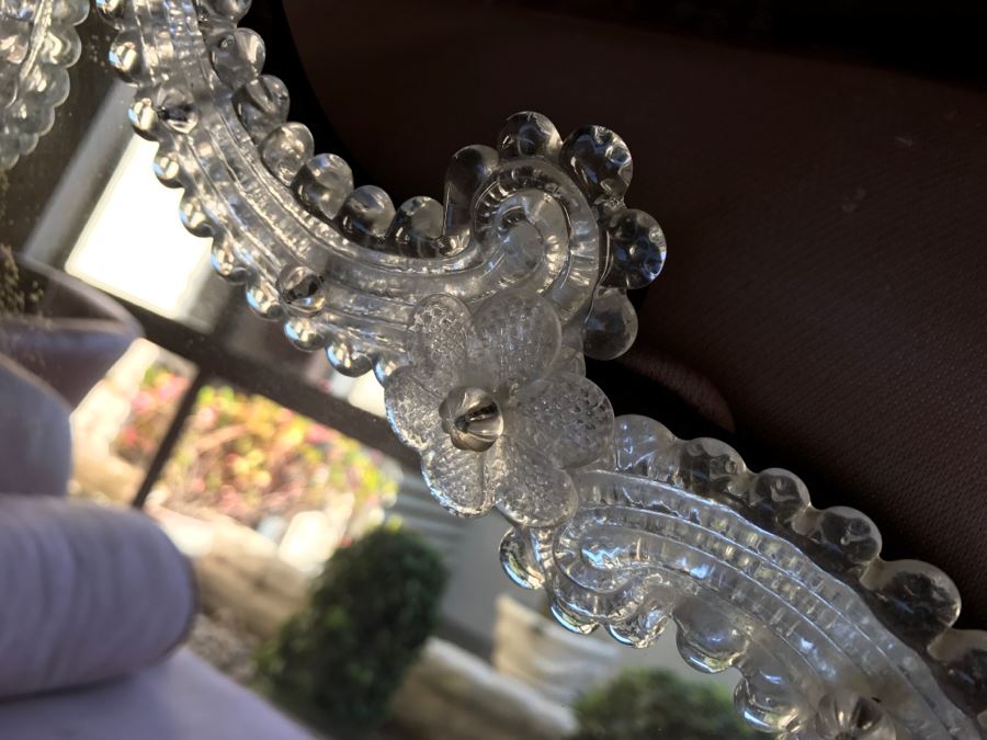 JUST ADDED - Large Venetian Vanity Table Mirror With Swing Arm Stand [Photo 7]