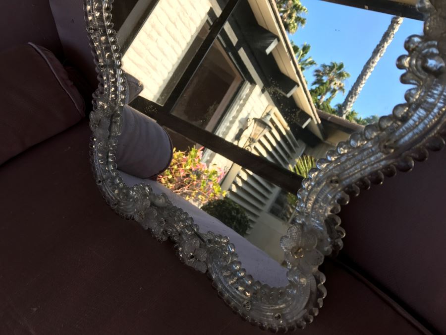 JUST ADDED - Large Venetian Vanity Table Mirror With Swing Arm Stand [Photo 4]