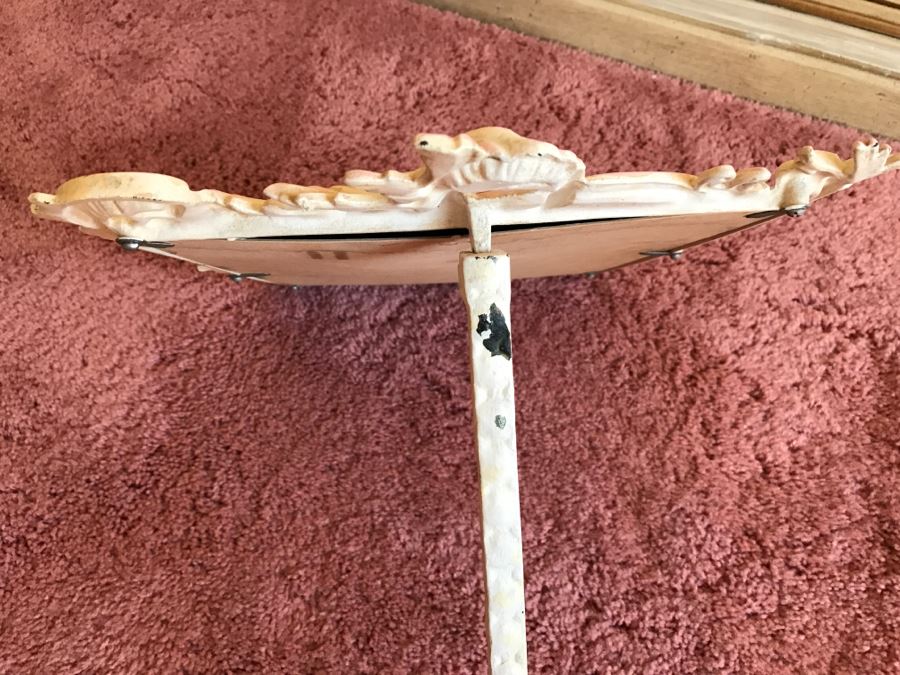 JUST ADDED - Large Shabby Chic Painted Metal Vanity Table Mirror With Swing Arm Stand [Photo 11]