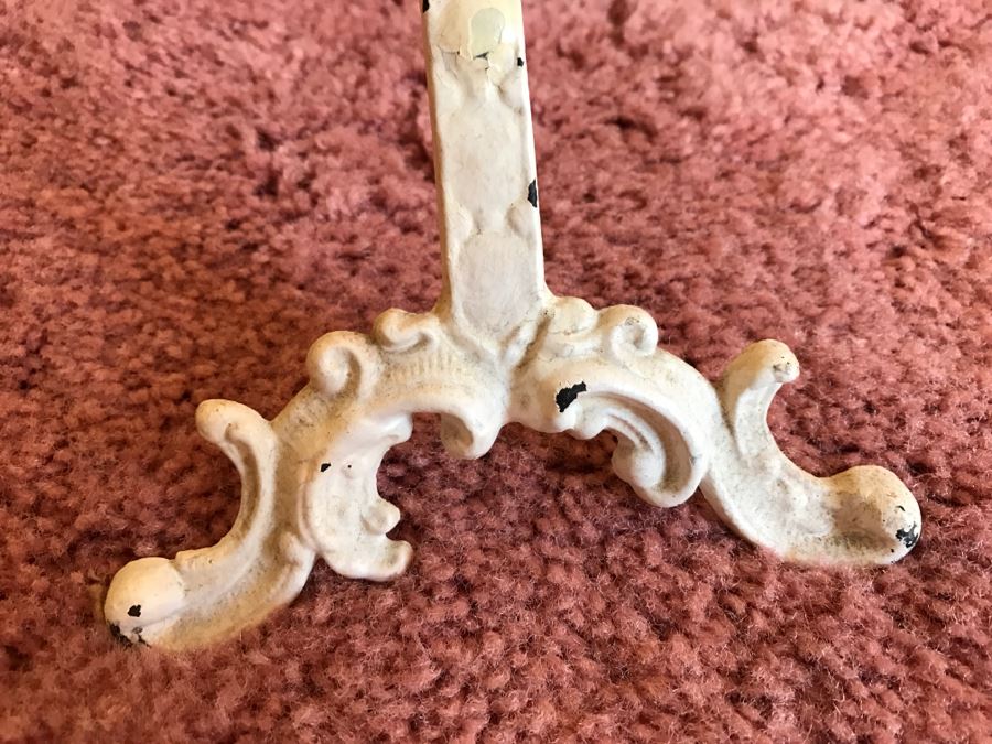 JUST ADDED - Large Shabby Chic Painted Metal Vanity Table Mirror With Swing Arm Stand [Photo 10]