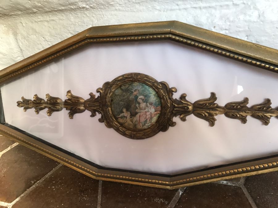 JUST ADDED - Framed Shadow Box Italian Print With Gilt Wood Ornamentation [Photo 4]