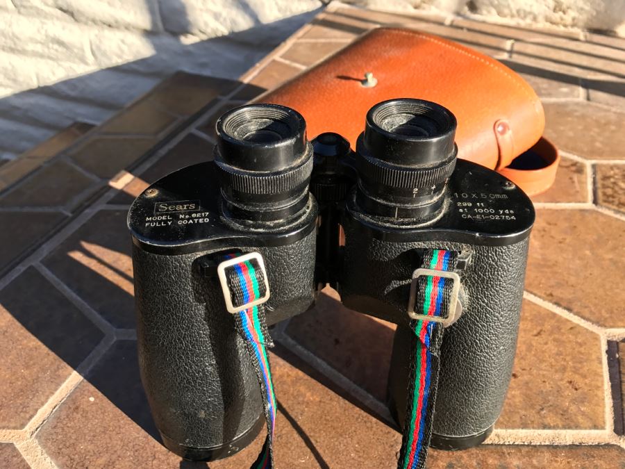 JUST ADDED - Vintage Binoculars 10 X 50MM With Leather Case Sears Model No. 6217 [Photo 3]