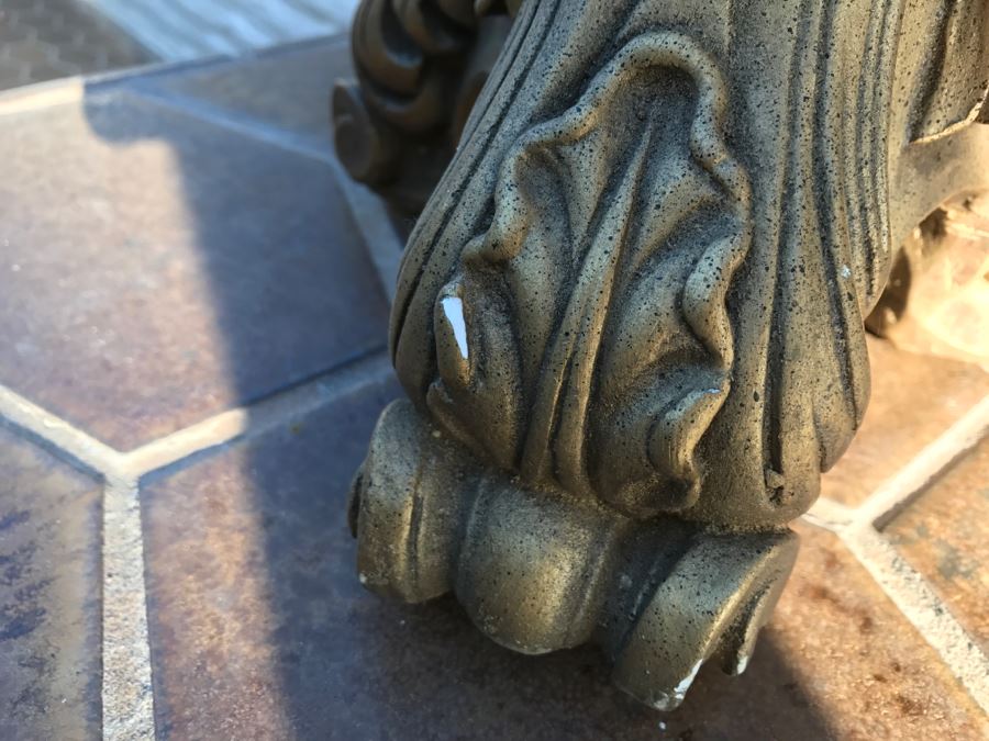 JUST ADDED - Pair Of Tall Gold Plaster Lamp Bases / Candle Holders [Photo 5]