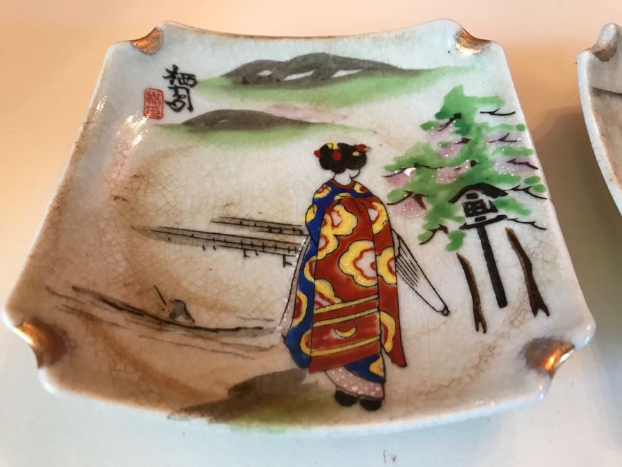 JUST ADDED - Vintage Hand Painted Japanese Ashtrays [Photo 5]