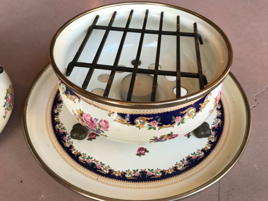 JUST ADDED - ASTA Enamel Cookware Teapot With Burner And Plate Made In West Germany By Fissler [Photo 5]