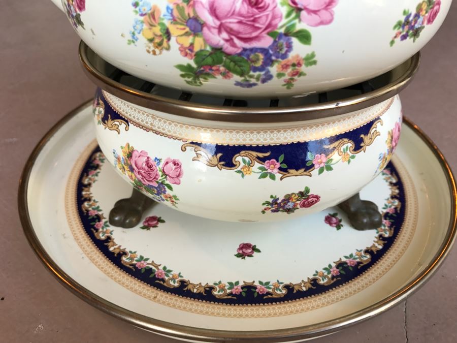 JUST ADDED - ASTA Enamel Cookware Teapot With Burner And Plate Made In West Germany By Fissler [Photo 4]