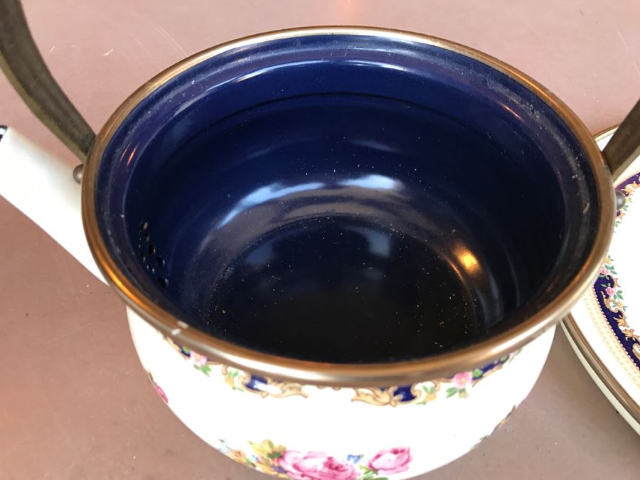 JUST ADDED - ASTA Enamel Cookware Teapot With Burner And Plate Made In West Germany By Fissler [Photo 9]