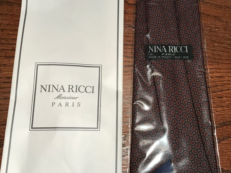 JUST ADDED - Men's New Silk Tie By Nina Ricci Paris