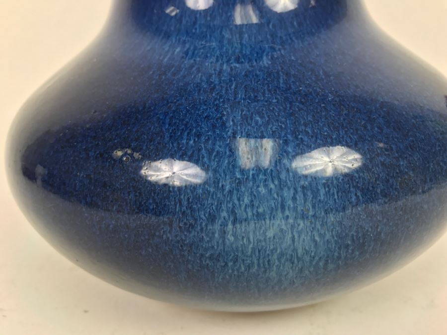Stunning Blue Glaze Japanese Art Pottery Signed Underneath [Photo 6]