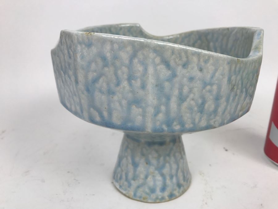 Japanese Light Blue Glaze Art Pottery Vase [Photo 6]