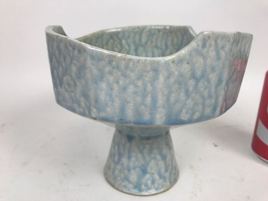 Japanese Light Blue Glaze Art Pottery Vase [Photo 7]