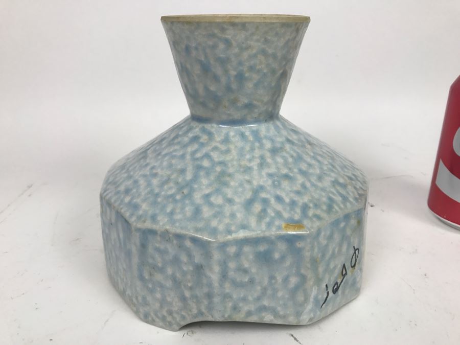 Japanese Light Blue Glaze Art Pottery Vase