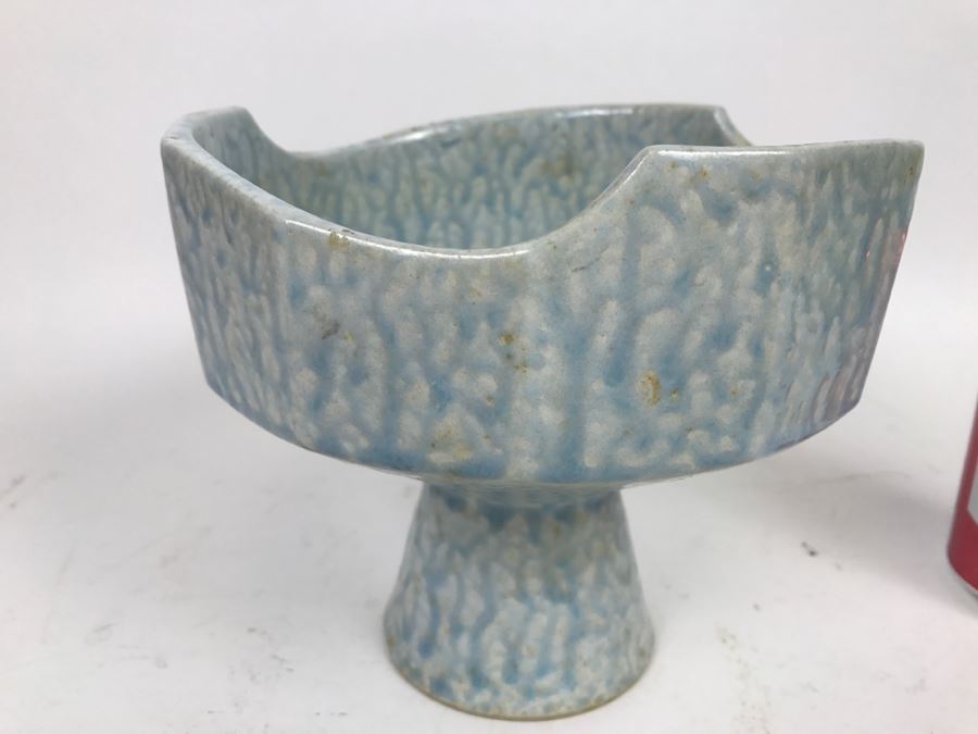 Japanese Light Blue Glaze Art Pottery Vase