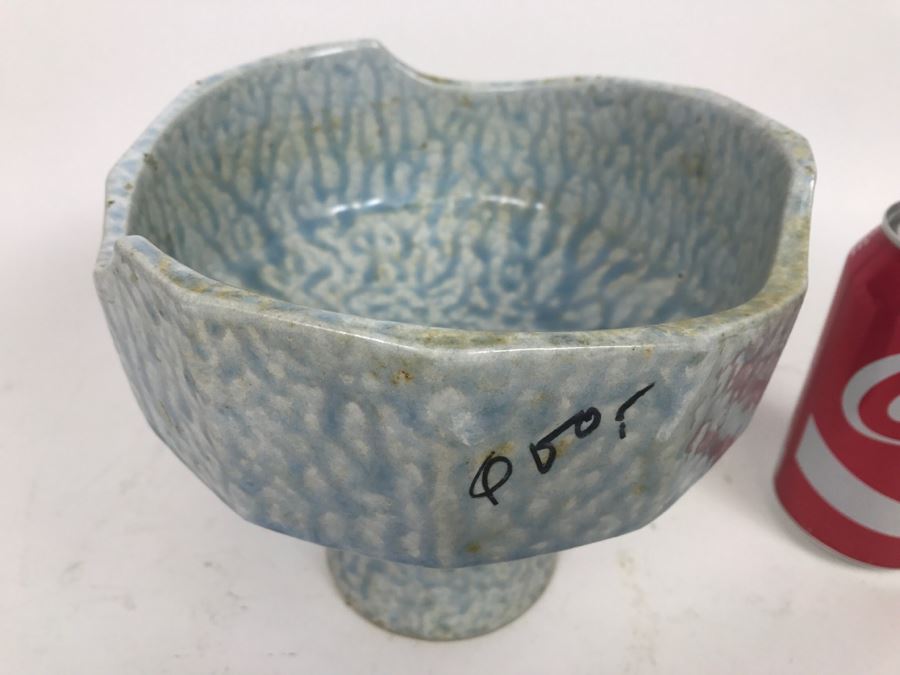 Japanese Light Blue Glaze Art Pottery Vase