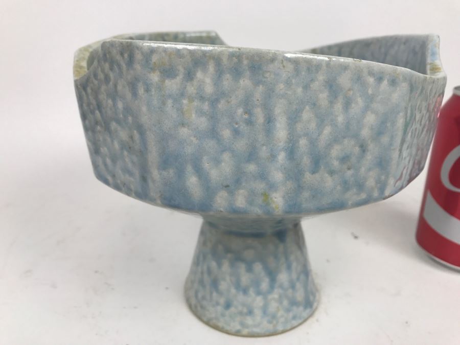 Japanese Light Blue Glaze Art Pottery Vase [Photo 8]