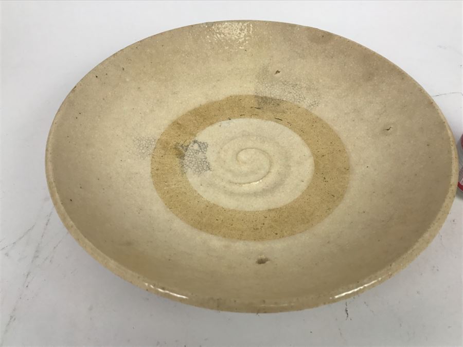 Vintage Footed Asian Stoneware Bowl With Drip Hole [Photo 4]