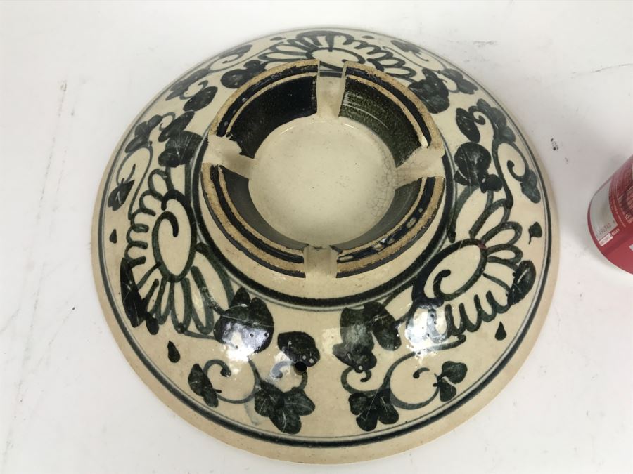 Vintage Footed Asian Stoneware Bowl With Drip Hole [Photo 2]