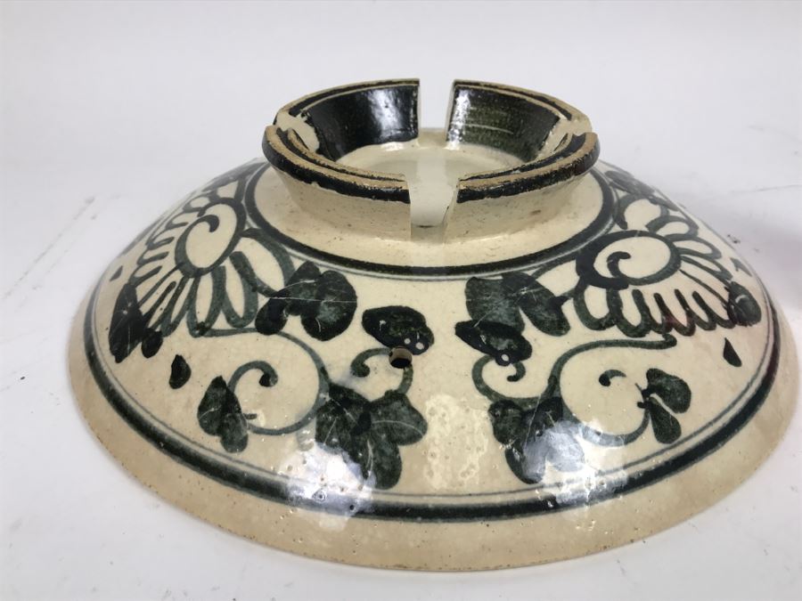 Vintage Footed Asian Stoneware Bowl With Drip Hole [Photo 7]