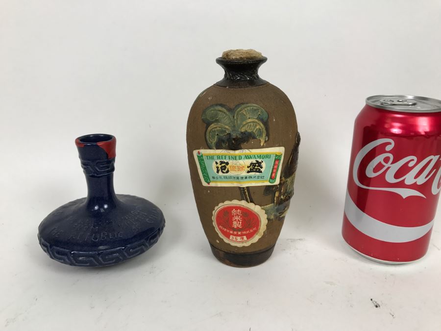 Pair Of Vintage Chinese Liquor Decanters