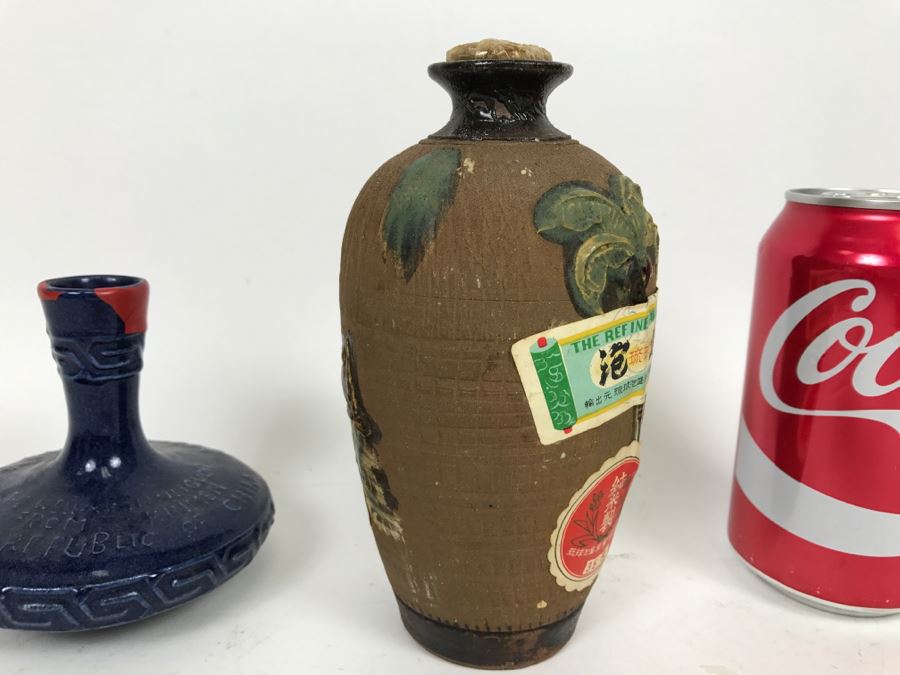 Pair Of Vintage Chinese Liquor Decanters