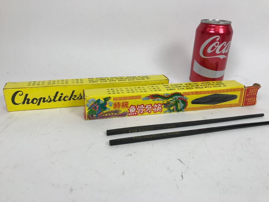 (2) Boxes Of Black Wooden Chopsticks [Photo 4]
