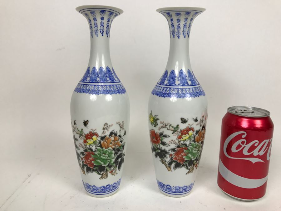 Pair Of Asian Bone China Vases [Photo 1]