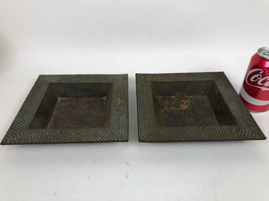 Pair Of Asian Metal Bowls [Photo 3]