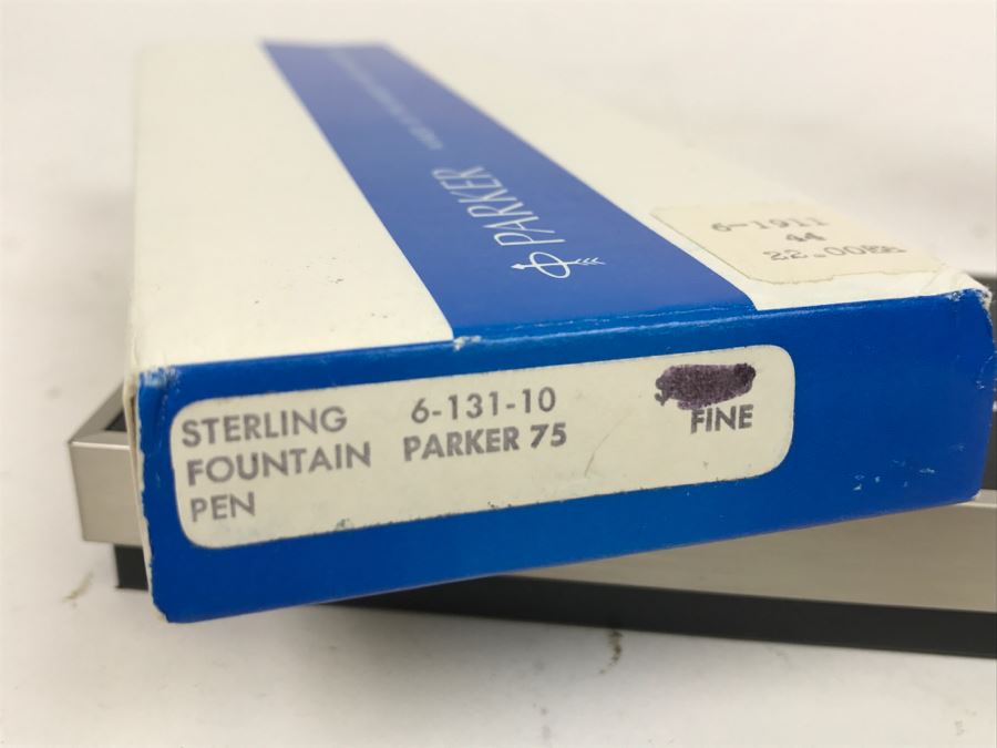 Parker 75 Sterling Silver Fountain Pen In Box Fine 6-131-10 [Photo 6]