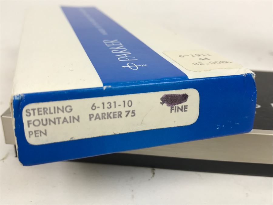 Parker 75 Sterling Silver Fountain Pen In Box Fine 6-131-10 [Photo 7]