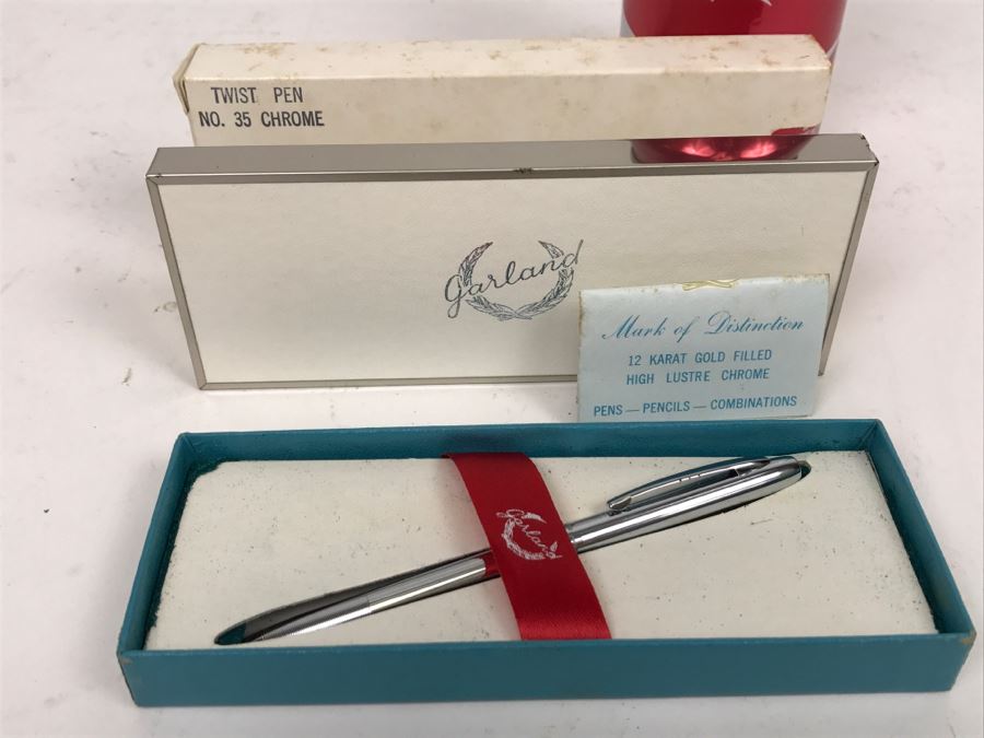 Garland Twist Pen No. 35 Chrome 12K Gold Filled With Box [Photo 1]