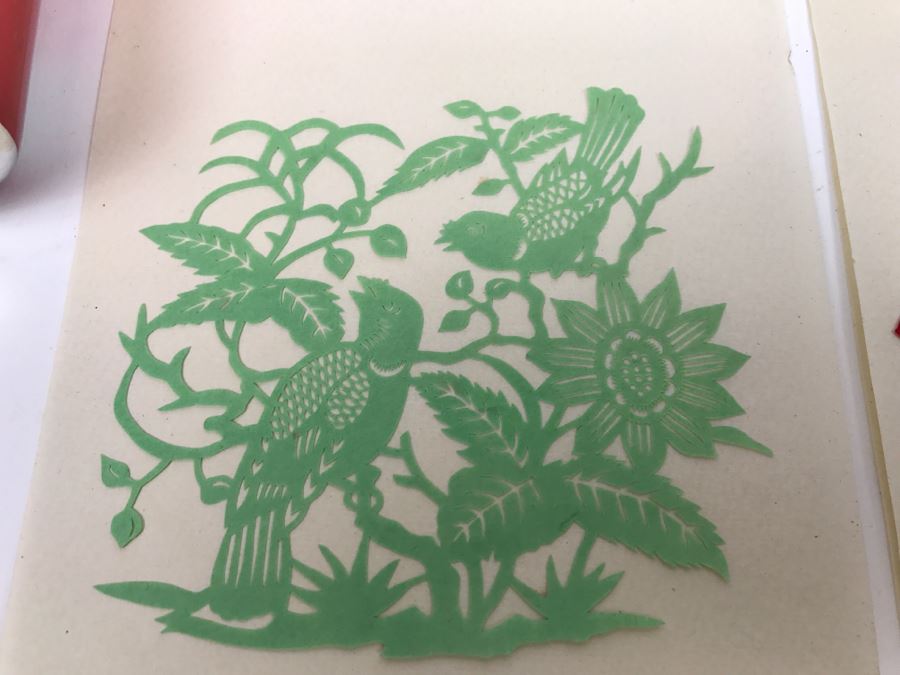 Set Of 4 Asian Paper Cut Artwork Pieces [Photo 4]