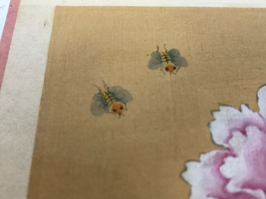 Original Signed Chinese Silk Painting Floral Motif [Photo 5]