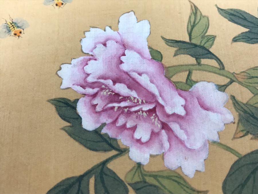 Original Signed Chinese Silk Painting Floral Motif [Photo 4]