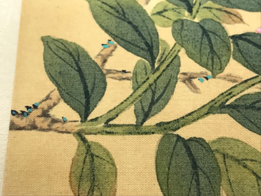 Original Signed Chinese Silk Painting Bird And Floral Motif [Photo 11]