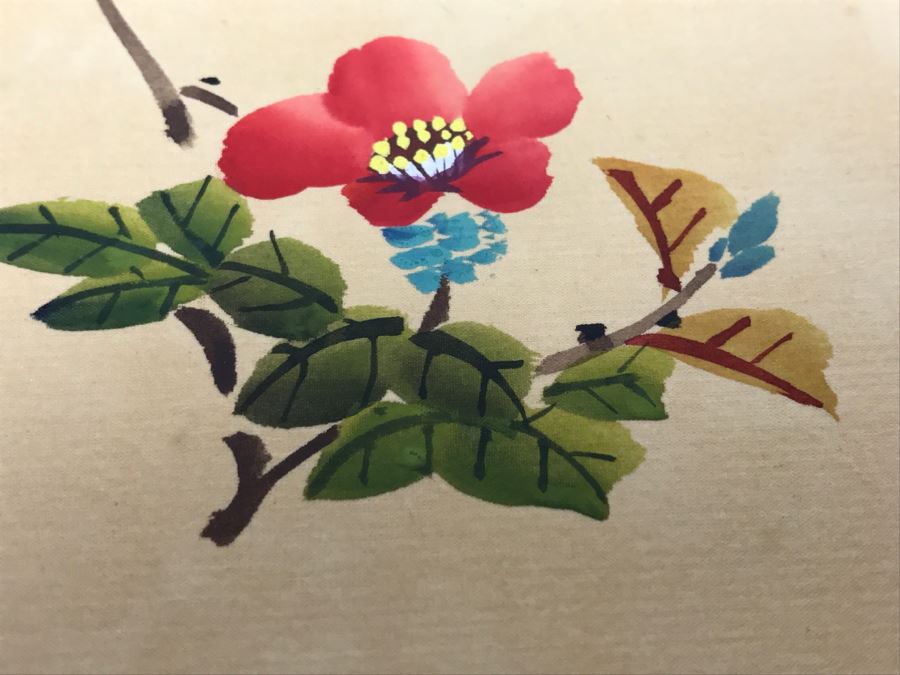 Original Signed Chinese Silk Painting Floral Motif [Photo 7]