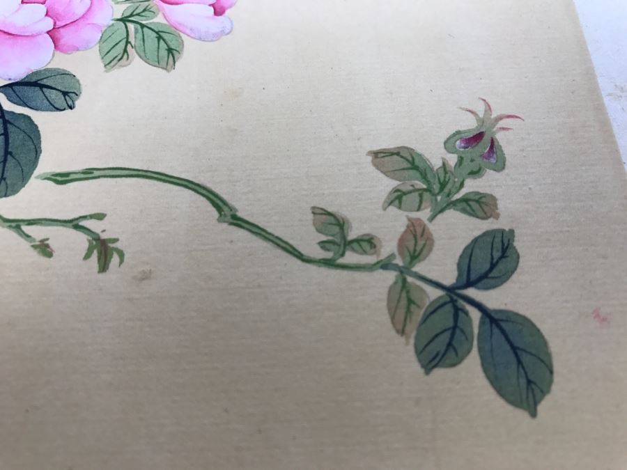 Original Signed Chinese Silk Painting Bird And Floral Motif [Photo 12]