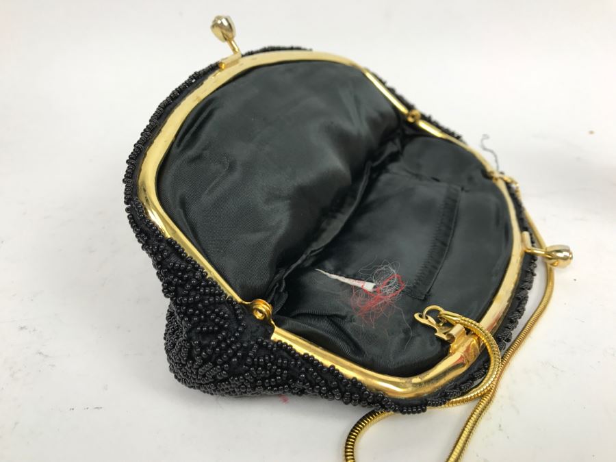 Vintage Black Beaded Purse Hong Kong [Photo 9]