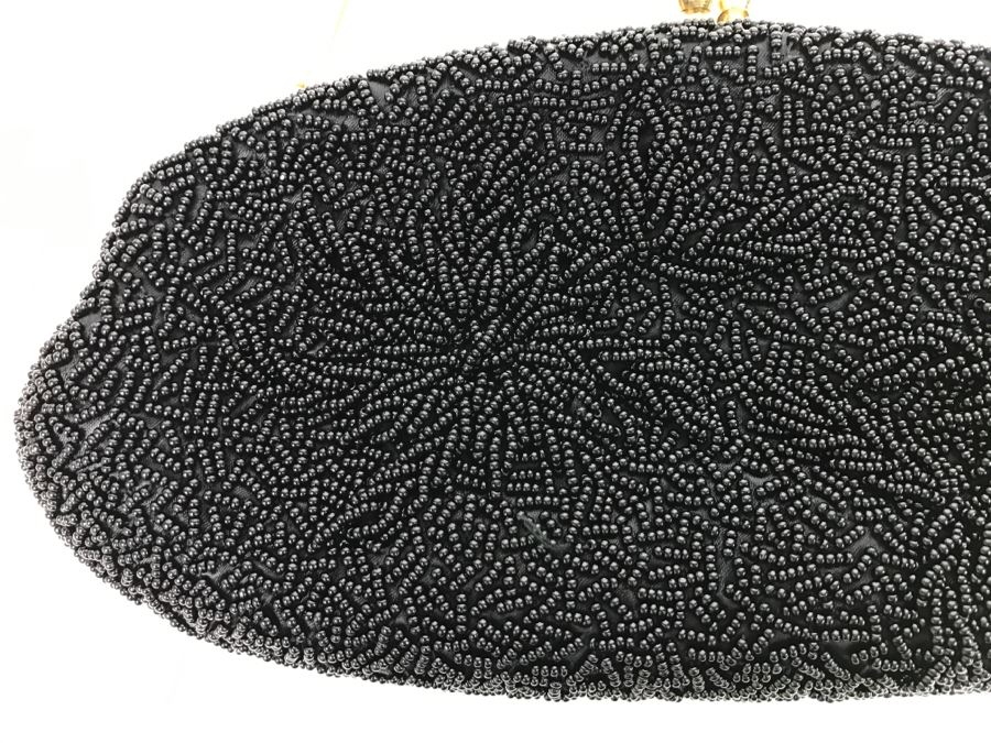 Vintage Black Beaded Purse Hong Kong [Photo 4]
