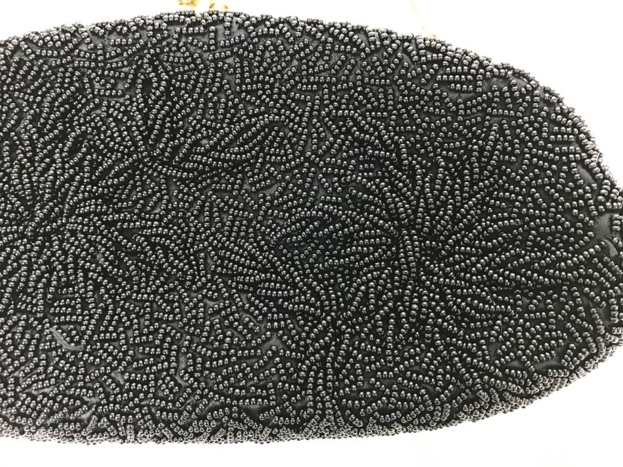 Vintage Black Beaded Purse Hong Kong [Photo 5]